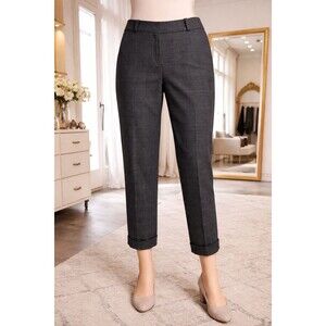 Y2K Joe Benbasset Pants 3 Black Gray Plaid Cuffed Cropped Y2K Preppy Trousers